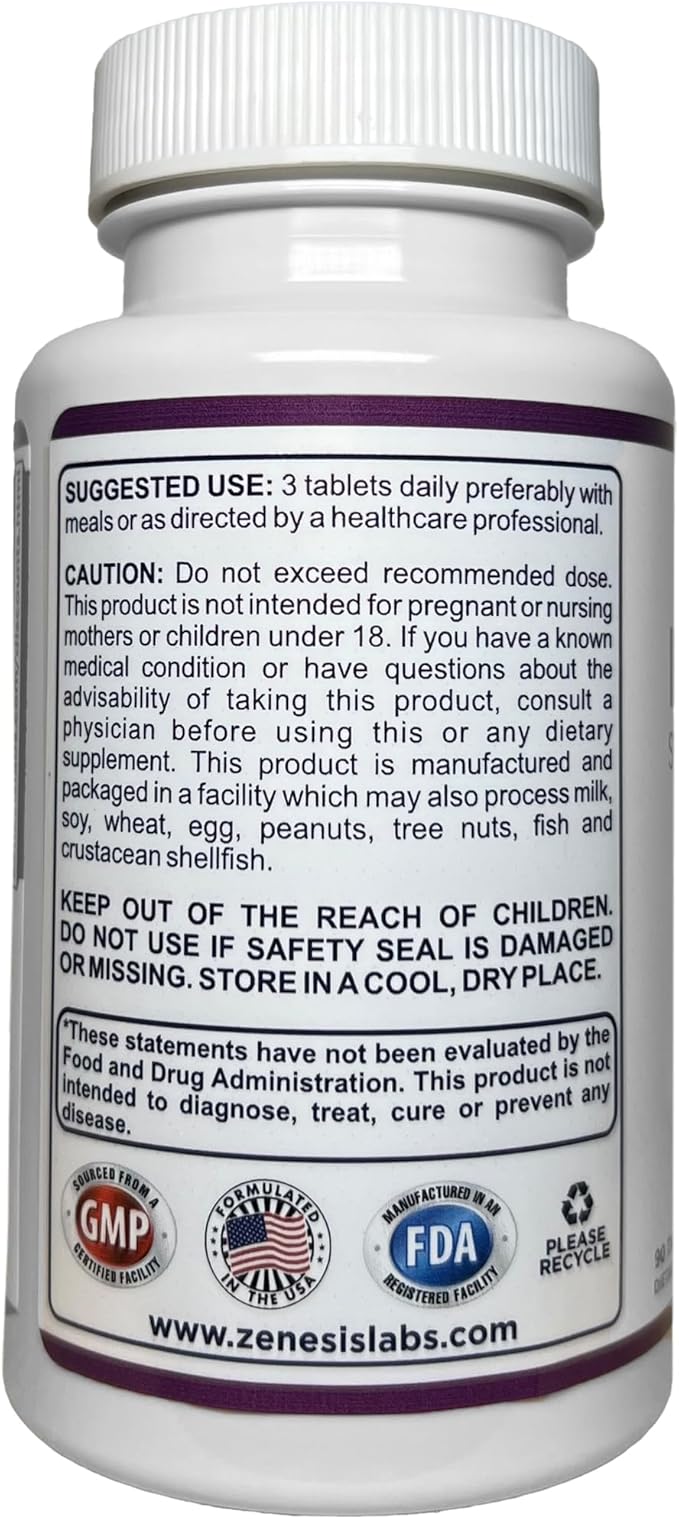 Zenesis Labs Organic Immune Support Supplement Vitamin C, Moringa, Elderberry, Astragalus, Oregano, Ginger, Garlic (90 Tablets, 30 Day Supply)