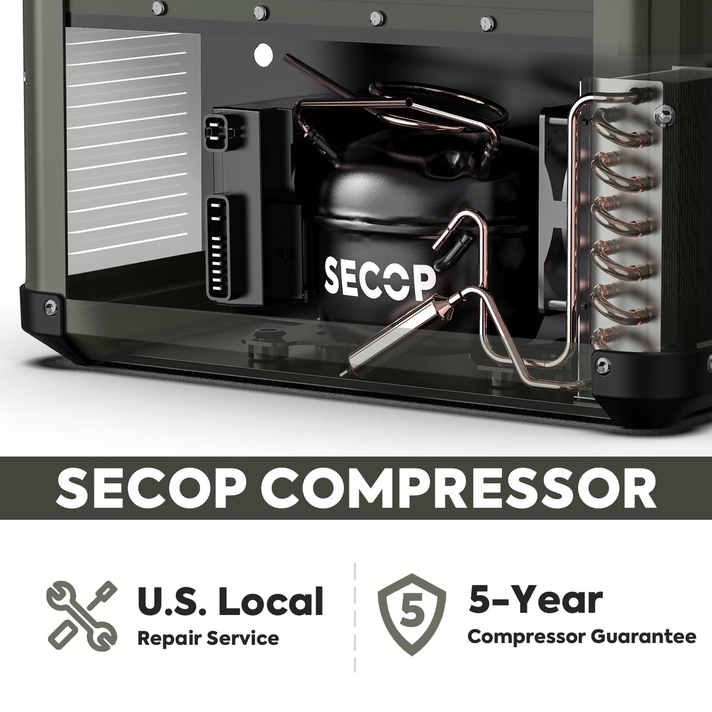 ICECO VL75ProD Dual Zone Fridge Freezer, 12 Volt Refrigerator, 79Qt Car Fridge Powered by SECOP, Portable Freezer with Reversible Lid, 0-50°F, AC/DC, For Car, Outdoor, Camping |+Battery+Solar Panel
