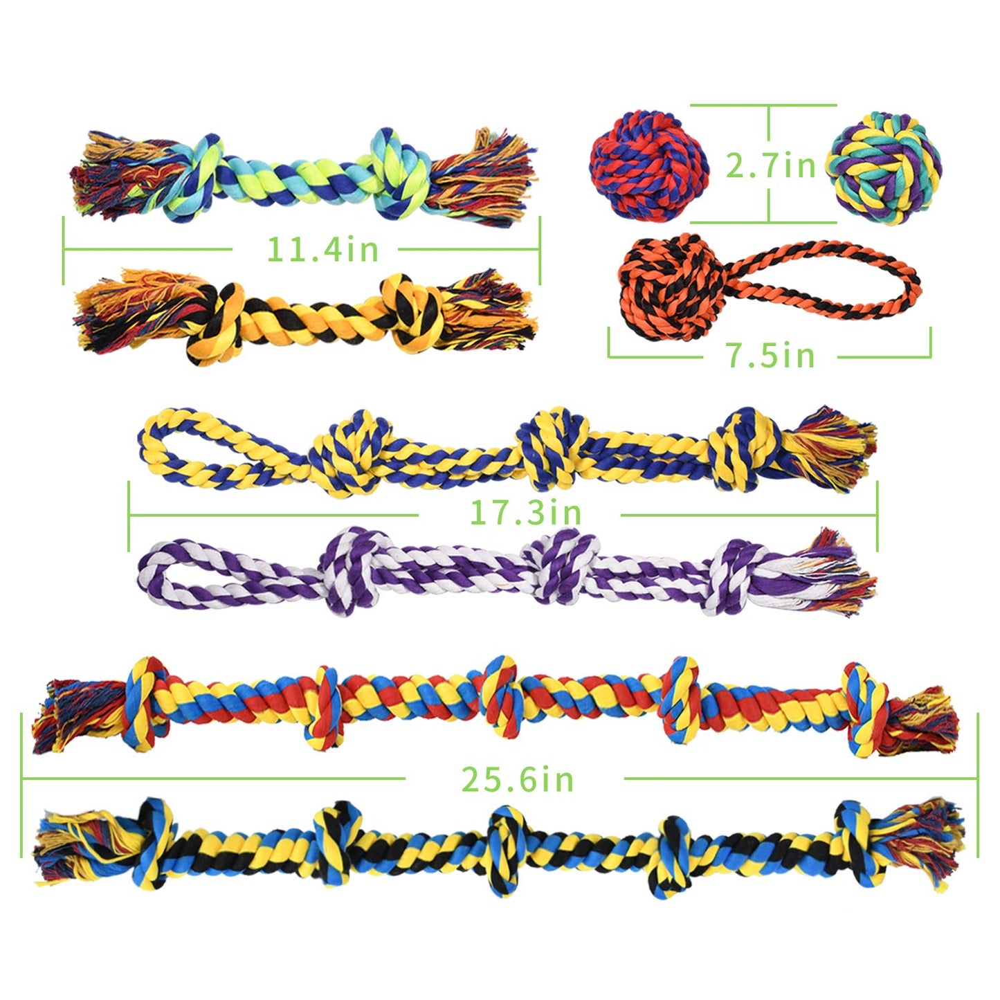 Large Tough Chew Toys for Aggressive Chewers Large Breed,Heavy Duty Dental Rope Toys Kit for Medium Dogs,5 Knots Indestructible Cotton Puppy Teething Chew Tug Toy Set of 9