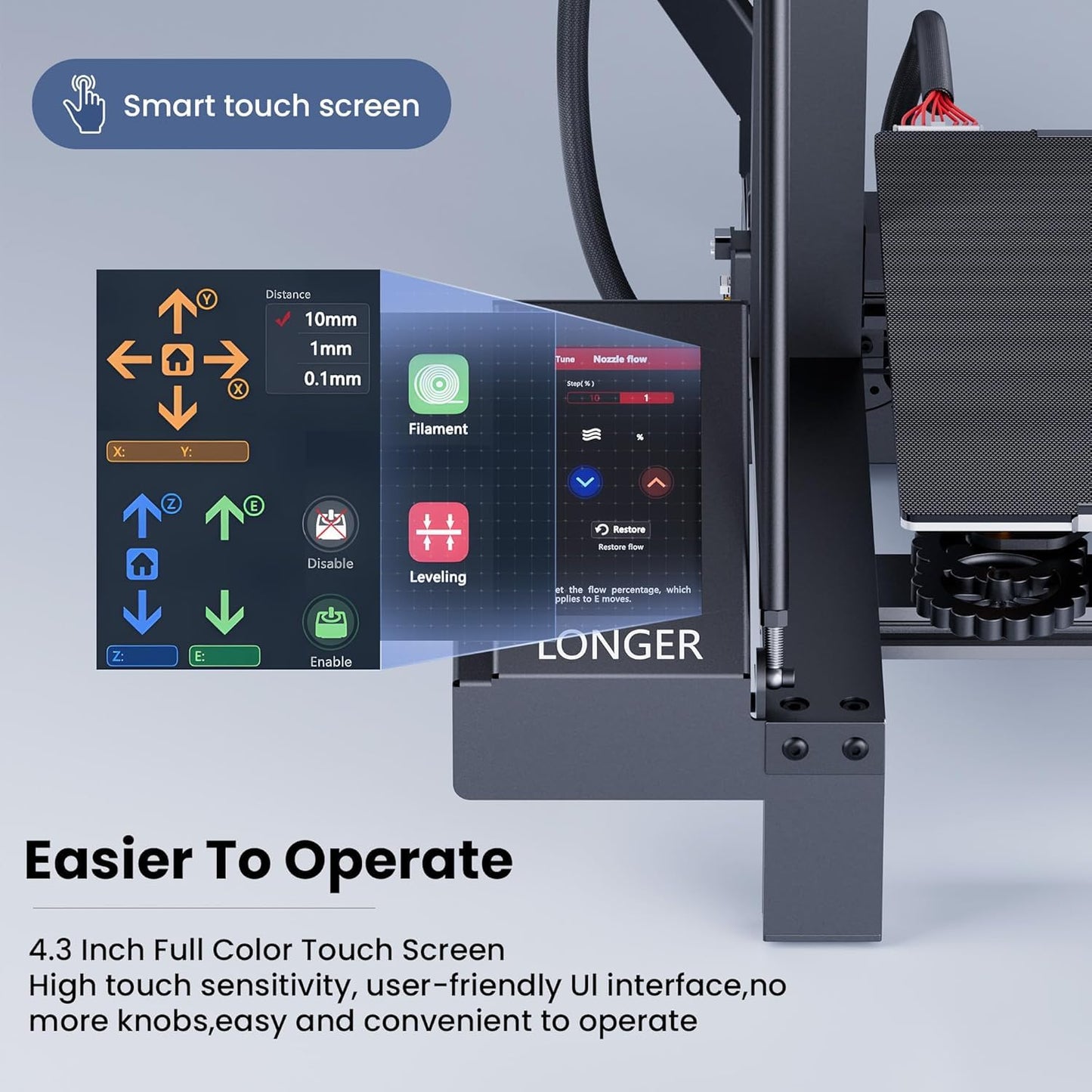 Longer LK5 Pro 3 3D Printer 11.8x11.8x15.7in Large Printing Size FDM 3D Printer Fully Open Source Motherboard Upgrade TMC 2209 with Resume Printing, 95% Pre-Assembled Ideal for Beginners