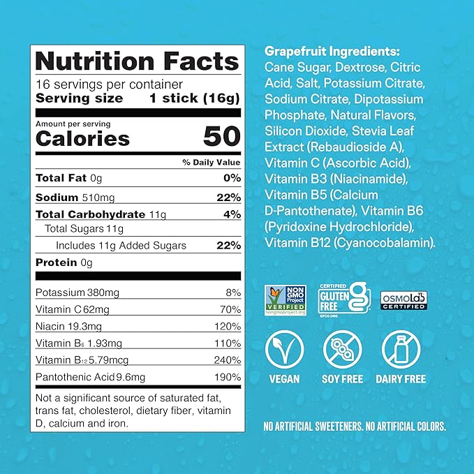 Liquid I.V.® Hydration Multiplier - Grapefruit | Electrolyte Powder Drink Mix | 1 Pack (16 Servings)