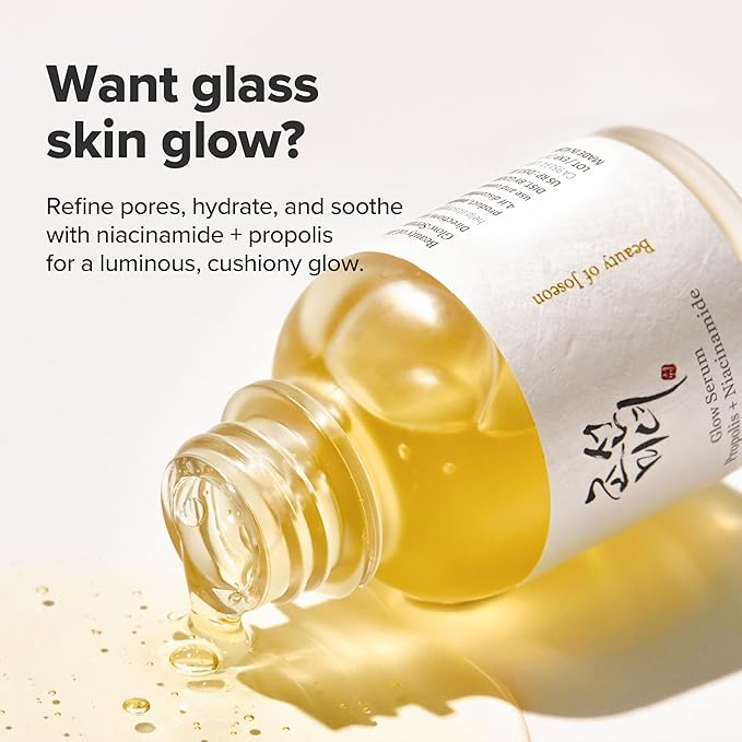 Beauty of Joseon Glow Serum Propolis and Niacinamide Hydrating Facial Soothing Moisturizer for Irritated Uneven Skin Tone, Korean Skin Care, 60ml, 2 Fl.Oz