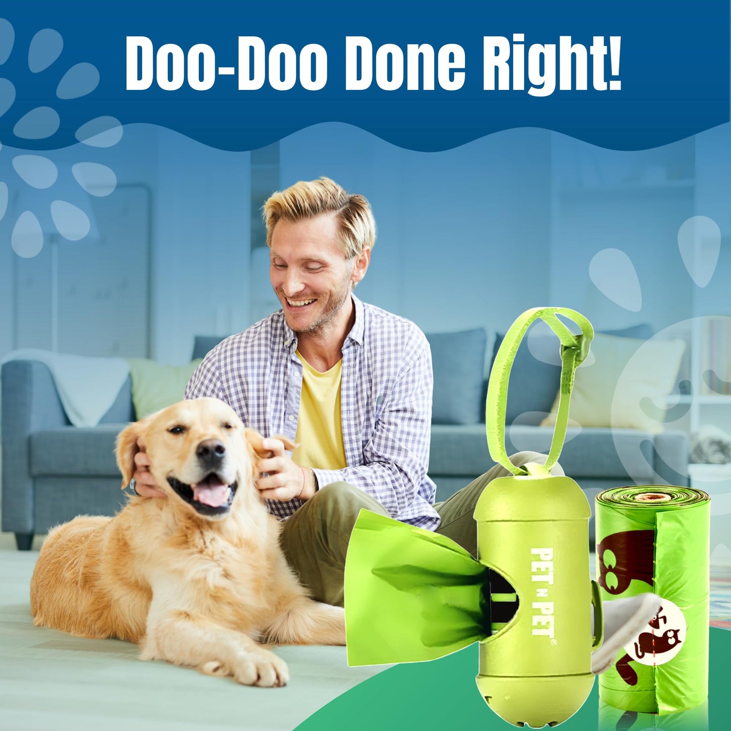 Pet N Pet 720 Counts, Unscented Dog Poop Bags Rolls, 38% Plant Based & 62% PE Poop Bags For Dogs with Dispenser, 48 Rolls Extra Thick Dog Waste Bag, Doggie Poo Bag