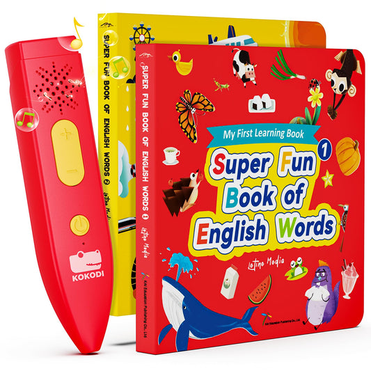 KOKODI Talking Pen Books Sets, Interactive Audio Sound Books Kids Learning Electronic Toys for Boys Girls, Autism Sensory Games, Early Educational Gifts Birthday Gifts for Toddlers Kids Age 2 3 4 5