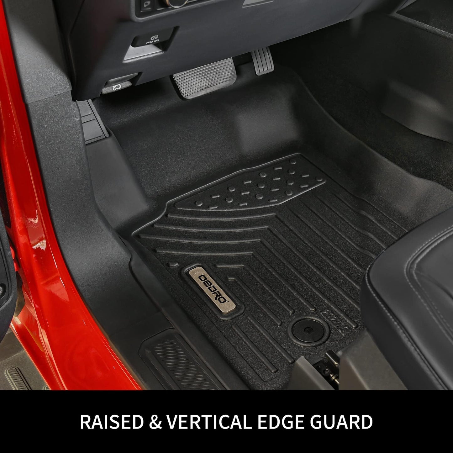 OEDRO Floor Mats & Cargo Mat Fit for Chrysler Pacifica 2017-2025 (No Hybrid Models), Fit 7 and 8 Passenger Model, Fit 2020-2025 Voyager Custom All-Weather Protection Full Set TPE Floor Liners