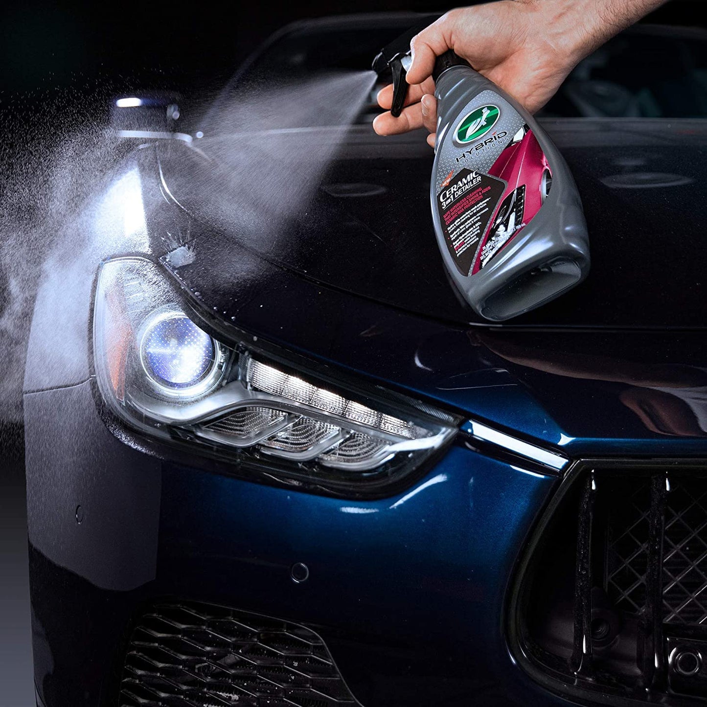 Turtle Wax 53413 Hybrid Solutions Ceramic 3-in-1 Detailer, Waterless Wash and Ceramic Wax Detailing Spray, Cleans Shines and Protects Paint Glass and Wheels, Repels Water and Dirt, 32 oz. (Pack of 1)