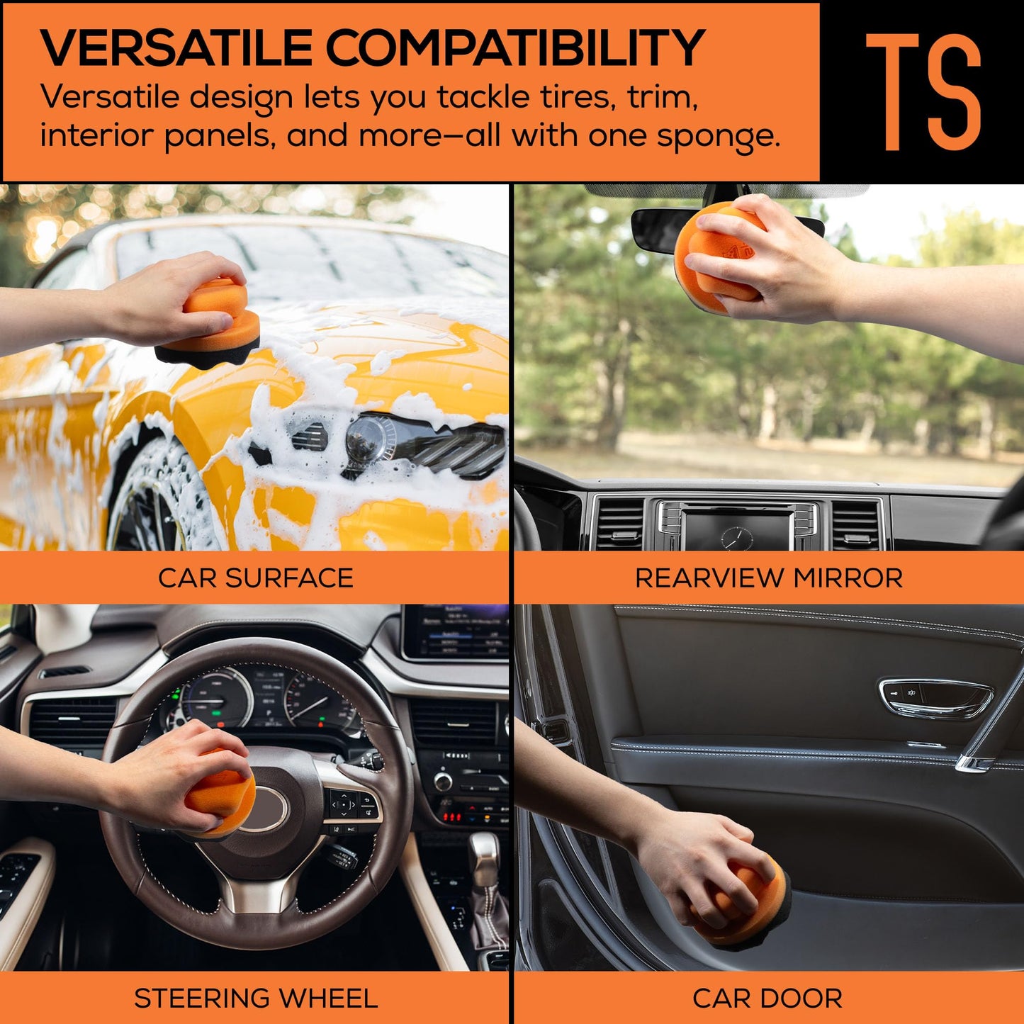 Suds Lab TS Tire Shine Applicator - Reusable Foam Applicator for Tire Treatments - Use with Tire Gel, Tire Shine, Tire Wet, Tire Balm, and More!