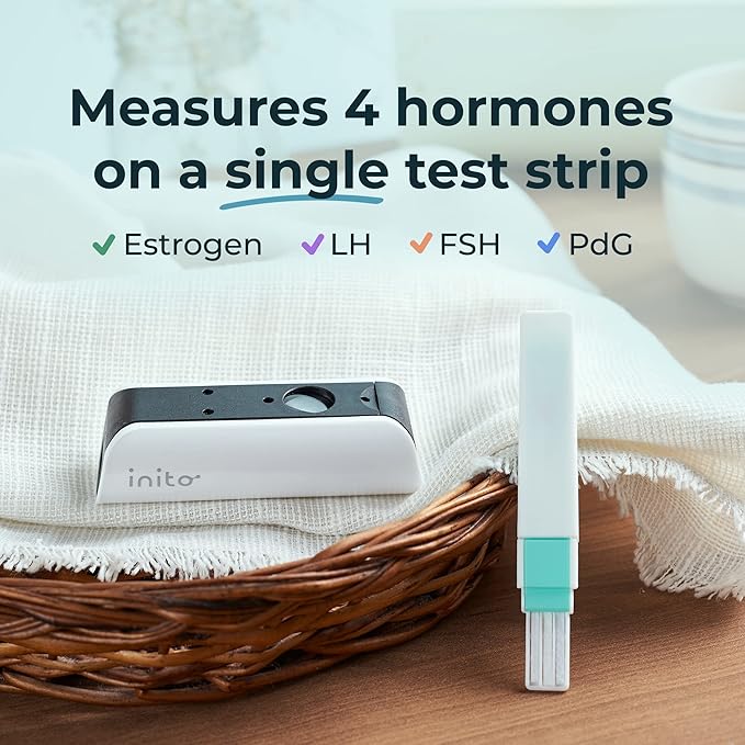Inito Fertility Monitor & Hormone Tracker for Women | Estrogen, LH, PdG (Urine Metabolite of progesterone), FSH | Track and Confirm Ovulation | Includes 15 Test Strips (iPhone 16 Plus)