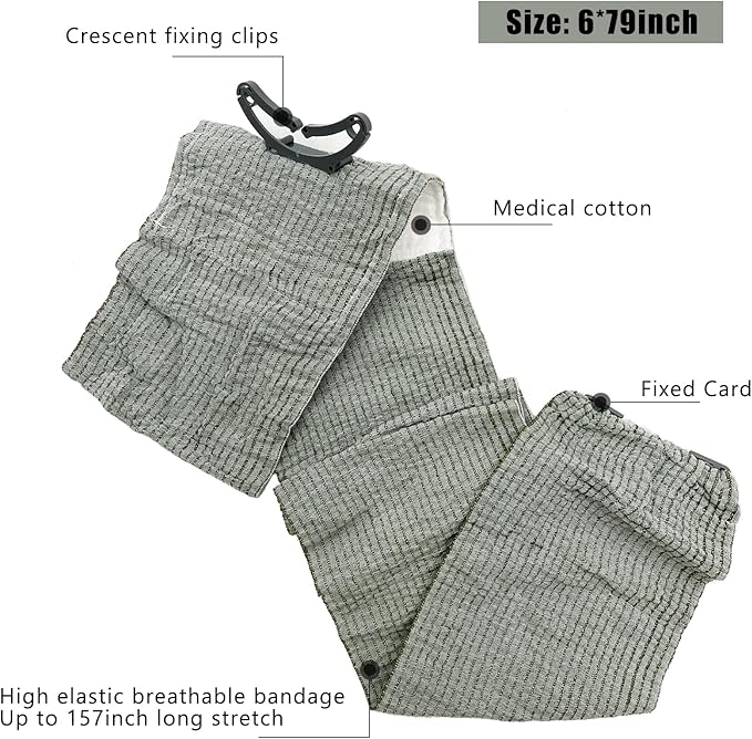 Israeli Emergency Bandage 6 Inch, Vacuum Sealed Medical Compression Bandage,Trauma Wound Dressing, Self-Adhesive Combat Tactical First Aid Kit (6 Inch 4 Pcs)