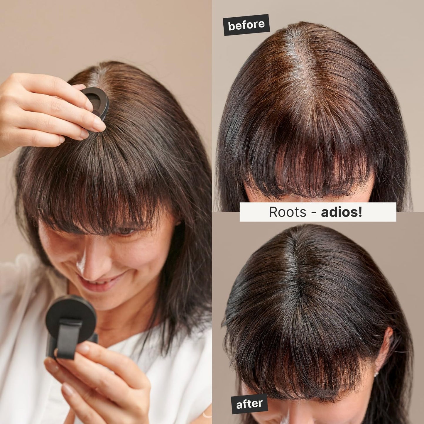 IMPERIO Root Touch Up Hair Powder for Concealing Hair Loss instantly, Hairline Powder for Women & Men, Water resistant Root Cover Up for Thinning Hair in Premium Hairdressing Quality (Black)