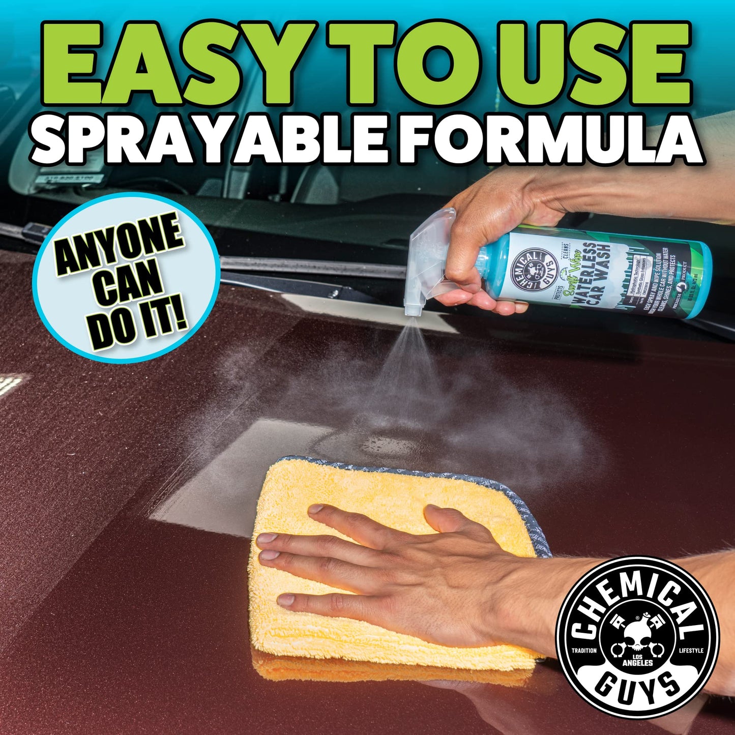 Chemical Guys Swift Wipe Waterless Car Wash, Safe for Cars, Trucks, Motorcycles, RVs & More, 16 fl oz
