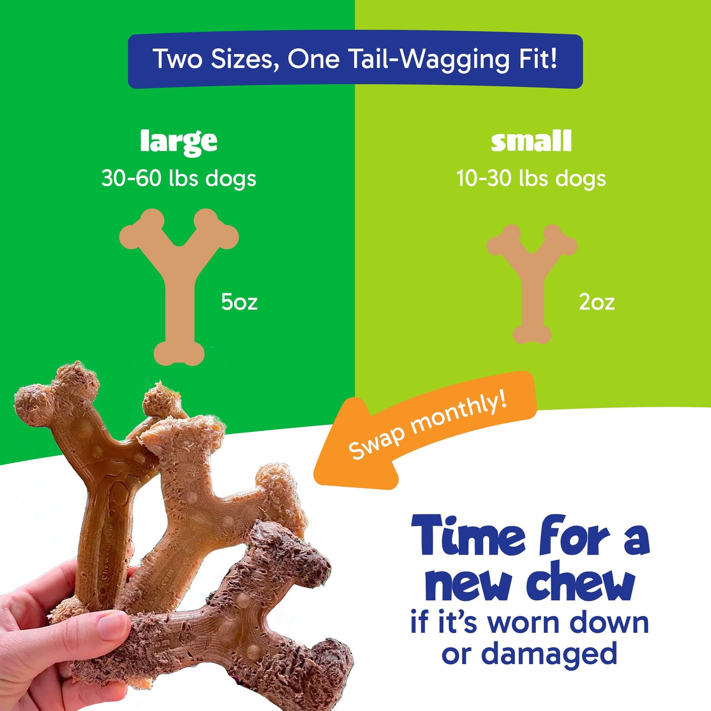Chew'ems Durable Chew Toys for Small Dogs | Long-Lasting & Flavorful Chew Dog Toys, Small Dog Breeds | Chicken-Flavored
