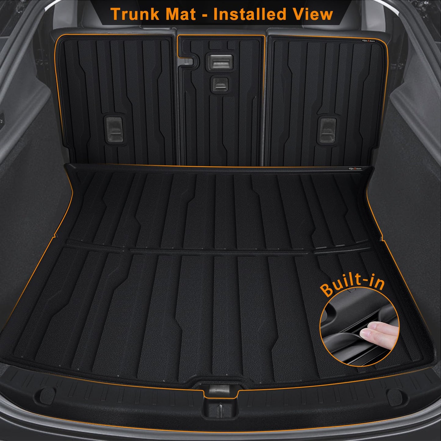 TripleAliners 10PCS Floor Mats Fit for 2026+ Tesla Model Y Juniper Set Full Protection All Weather TPE Anti-Slip Custom Fit Floor& Frunk& Trunk& Rear Lower& Backrest Mat& Bumper Guard