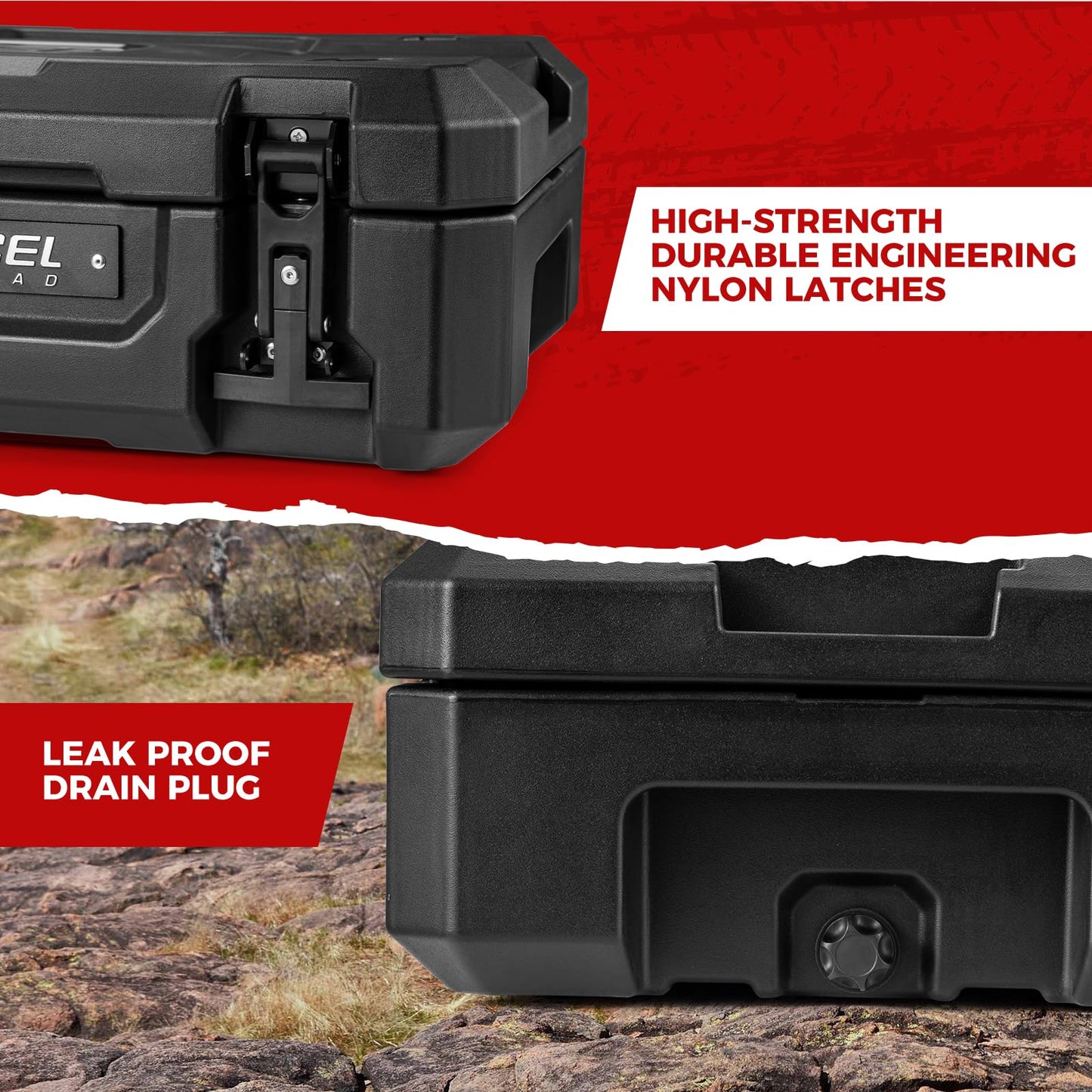 RUGCEL 126 Quart Waterproof Dry Storage Box - Heavy-Duty Overland & Off-Road Storage Case for Camping, Road Trips, Vehicle Trunk/Roof Rack (126QT CASE)