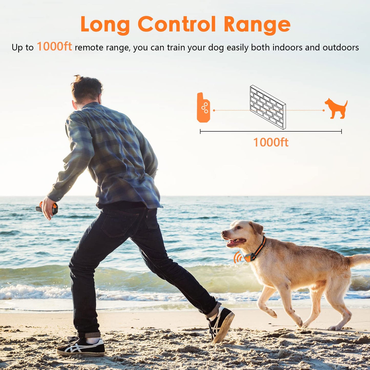 Shock Collar for Dogs, IP67 Waterproof Dog Training Collar with Remote, 3 Training Modes with Beep, Vibration, and Safe Static, Rechargeable E Collar for Large Medium