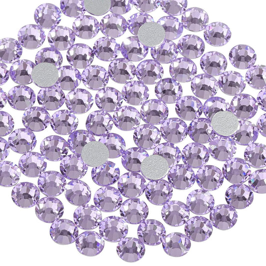 Beadsland 1440pcs Flat Back Crystal Rhinestones Round Gems for Nail Art and Craft Glue Fix, Violet,SS16,3.8-4.0mm