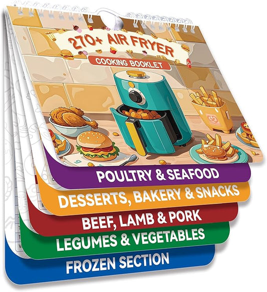 Air Fryer Cheat Sheet Magnets Cooking Guide Booklet, Air Fryer Cooking Guide Magnetic, Air Fryer Accessories