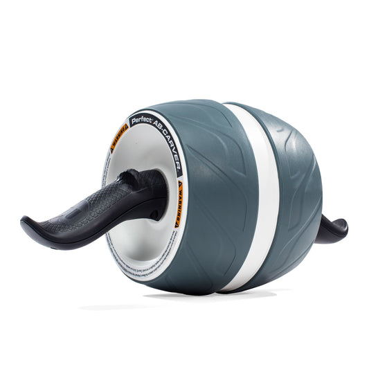 Perfect Fitness Ab Carver Roller for Core Workouts, White and Gray