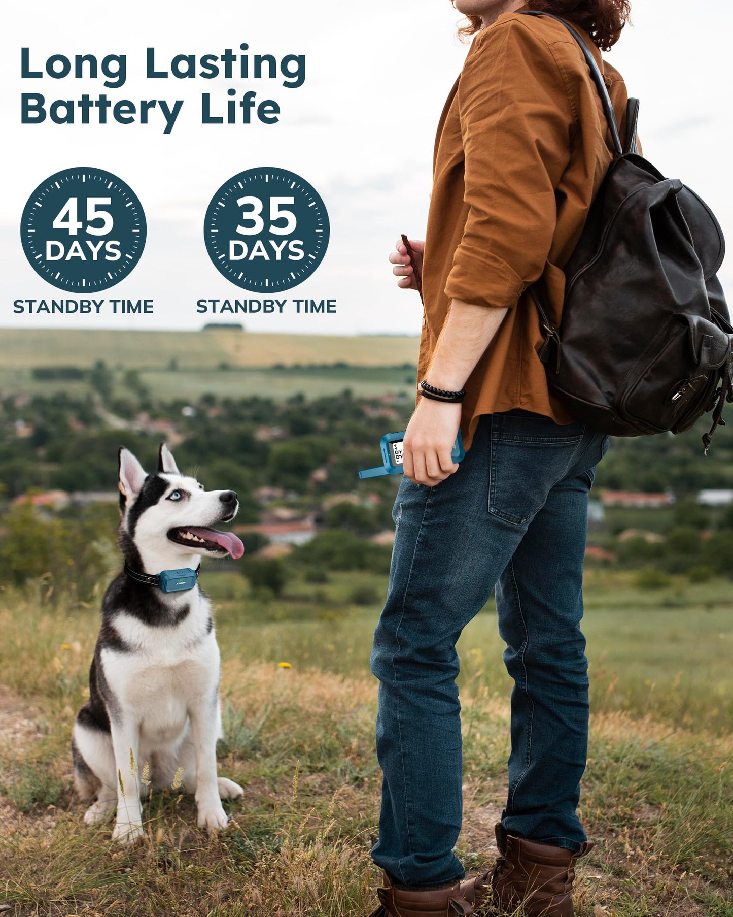Jugbow Dog Shock Collar - 4200FT Dog Training Collar with Remote, IPX7 Waterproof Electric Collar with 4 Training Modes, Security Lock, Rechargeable e-Collar for All Breeds, Sizes, Blue