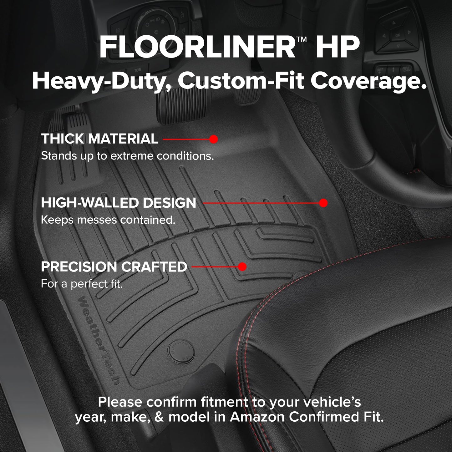 WeatherTech FloorLiner HP Custom Fit Floor Mats for GX, 4Runner - 1st & 2nd Row (444931IM-442862IM), Black