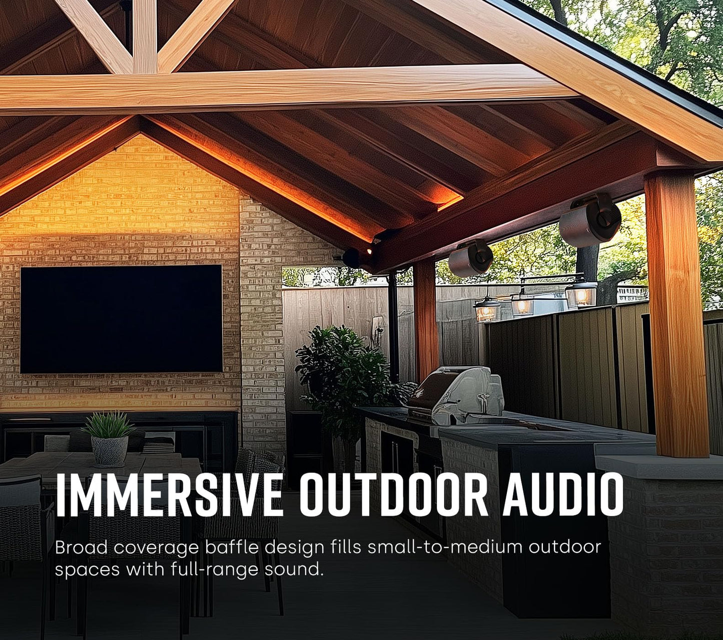 Polk Audio Atrium 4 Weatherproof Outdoor Speakers with Powerful Bass (Pair, Black), All-Weather Durability, Broad Sound Coverage, Speed-Lock Mounting System