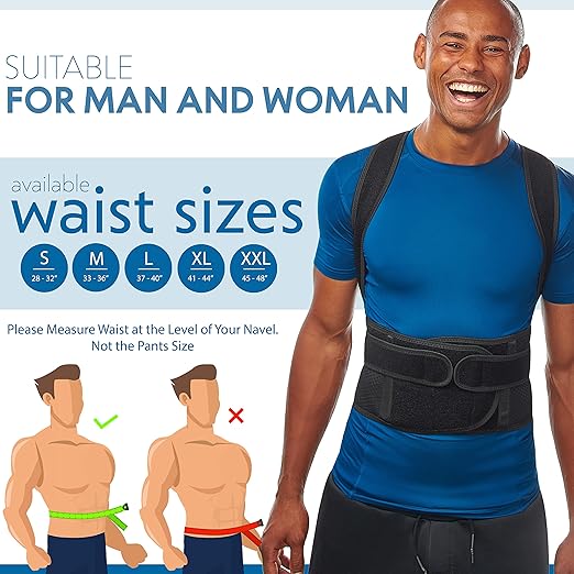Back Brace Posture Corrector for Men and Women - Adjustable Posture Back Brace for Upper and Lower Back Pain Relief - Muscle Memory Support Straightener (Large)
