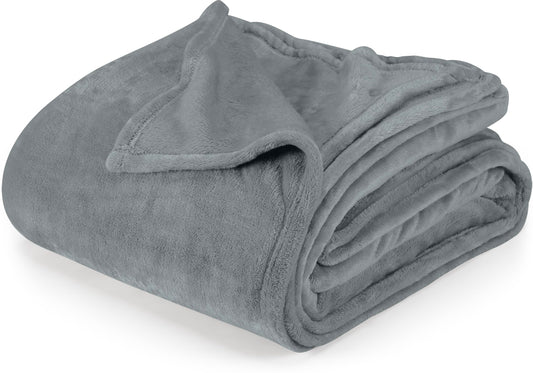 Utopia Bedding Cool Grey Fleece Blanket Queen Size Fuzzy Soft Anti-Static Microfiber Bed Blanket (90x90 Inch)