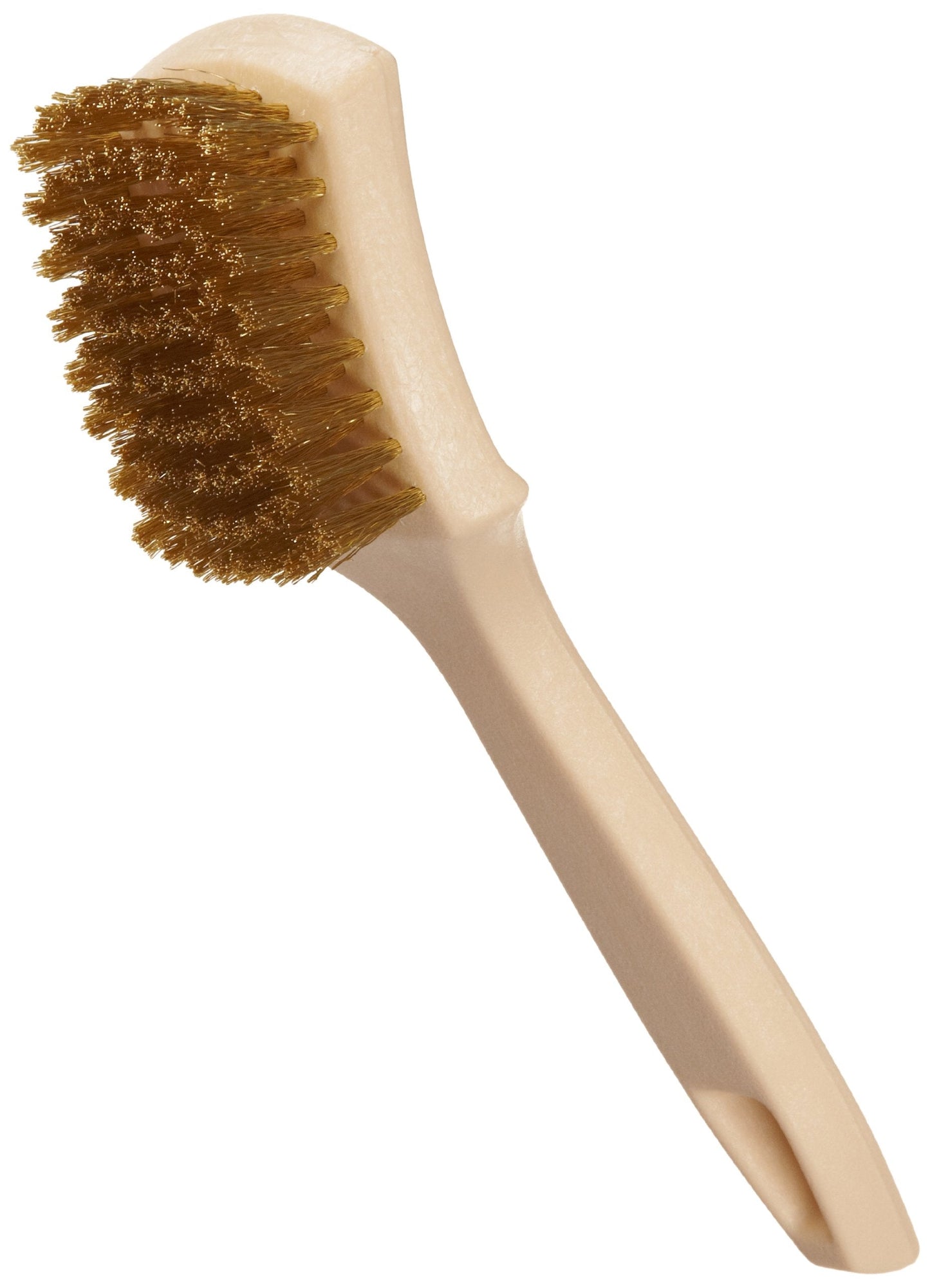 Weiler 99593 Tire Cleaning Brush, 0.008" Wire Size, 8-1/2" x 2-9/16" Block Size, 8 x 9 Rows, Brass Fill, Foam Block, Made in the USA