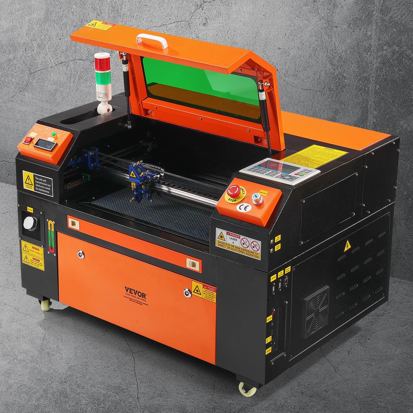 VEVOR 50W CO2 Laser Engraver, 12 x 20 in, 19.7 IPS Laser Cutter Machine with 2-Way Pass Air Assist, Compatible with LightBurn, CorelDRAW, AutoCAD, Windows, Mac OS, Linux, for Wood Acrylic Fabric More