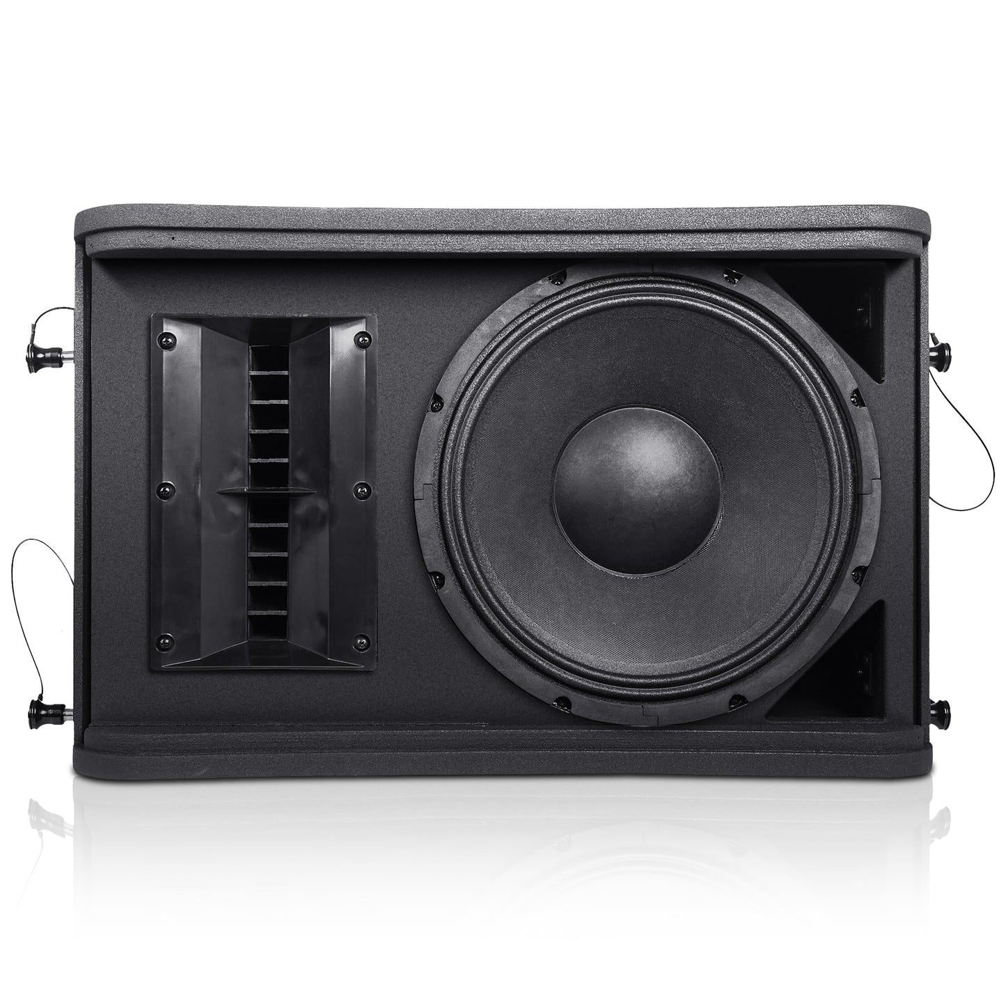 Sound Town ZETHUS Pair of 12” Powered 2-Way Line Array Loudspeaker System with Two Titanium Compression Drivers, Onboard DSP, for Live Sound, Club, Bar, Restaurant, and School, Black (ZS-112BPW-PAIR)