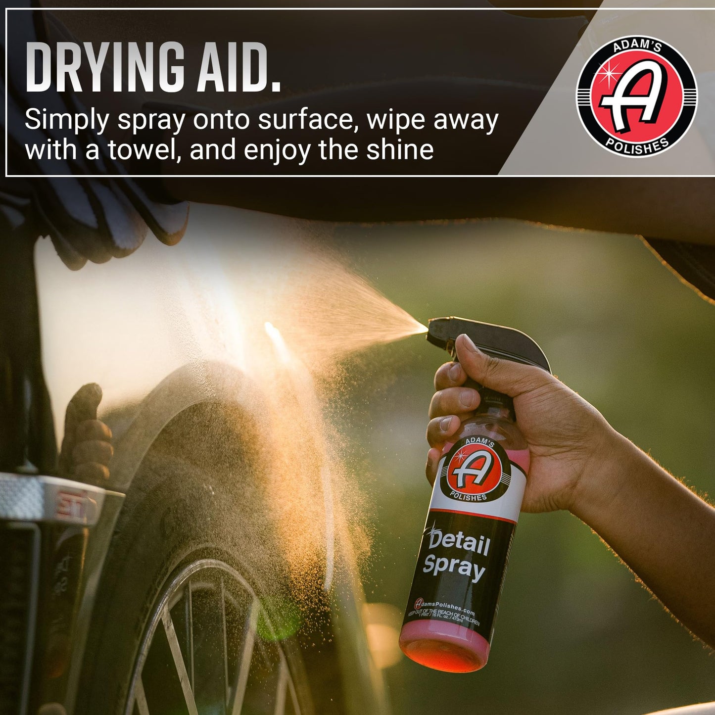 Adam's Detail Spray 5 Gallon - Quick Waterless Detailer Spray for Car Detailing | Polisher Clay Bar & Car Wax Boosting Tech | Add Shine Gloss Depth Paint | Car Wash Kit & Dust Remover