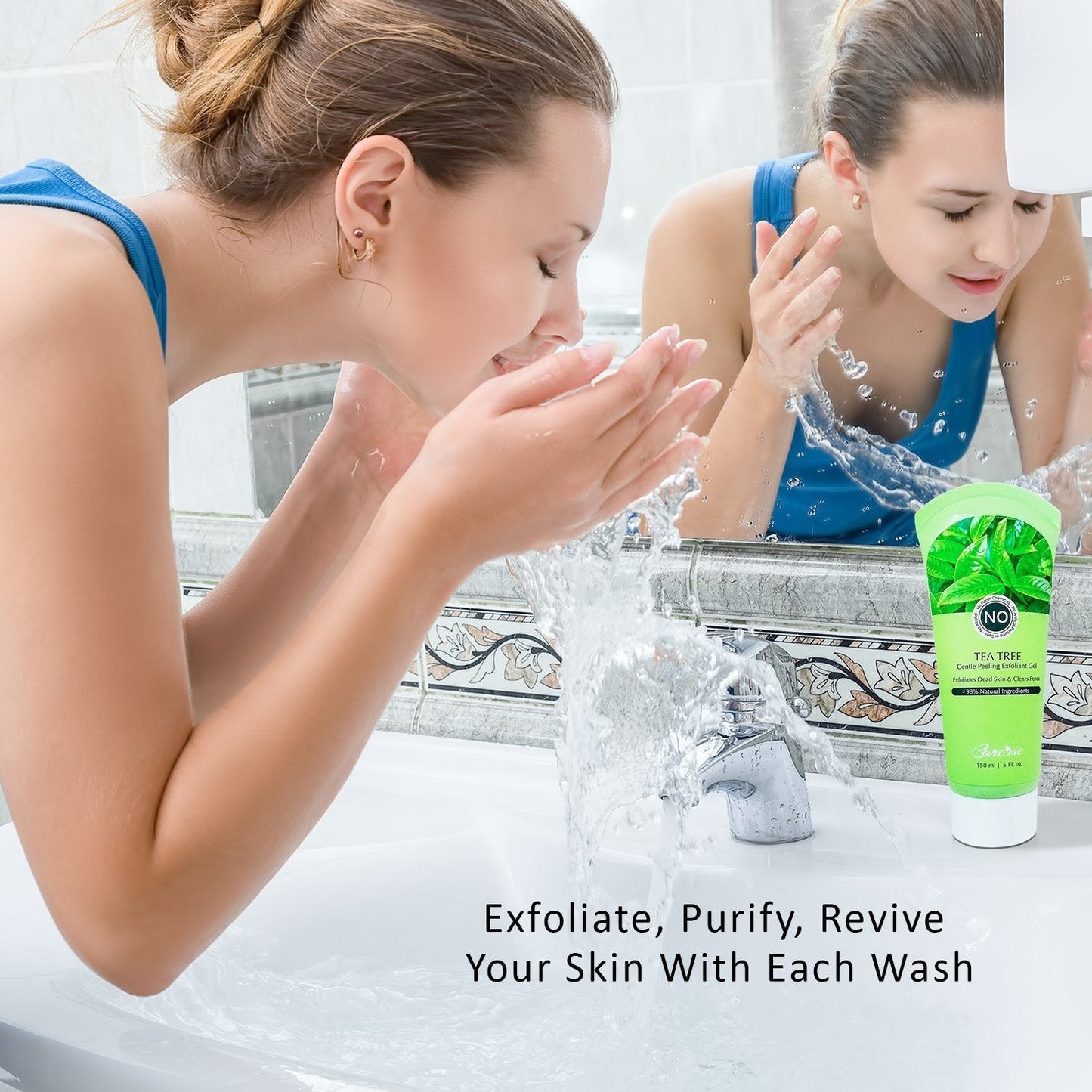 Facial Exfoliating Gel, Non-Scrub Gentle Exfoliantor for Face & Body, Exfoliates, Peels, and Removes Dead Skin Cells, Reveals Glowing, Brighter Skin, 150 ml/5 fl oz