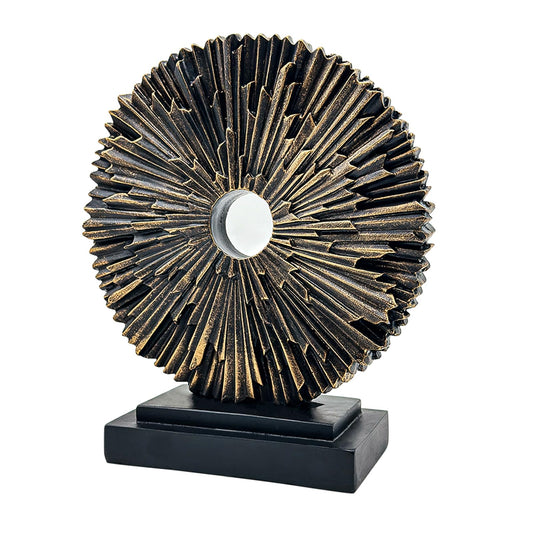 Paytonture Abstract Statue for Home Decor,Office Desk Sculpture for Men,Creative Round Line Ornament for Bookshelf,Modern Decorative Sculpture,Bedroom,Livngroom,Table(Black)