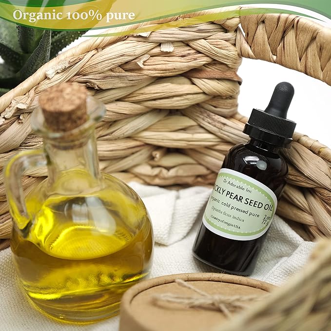 Dr Adorable - 2 oz with Dropper - Prickly Pear Seed Oil - 100% Pure Natural Organic Cold Pressed