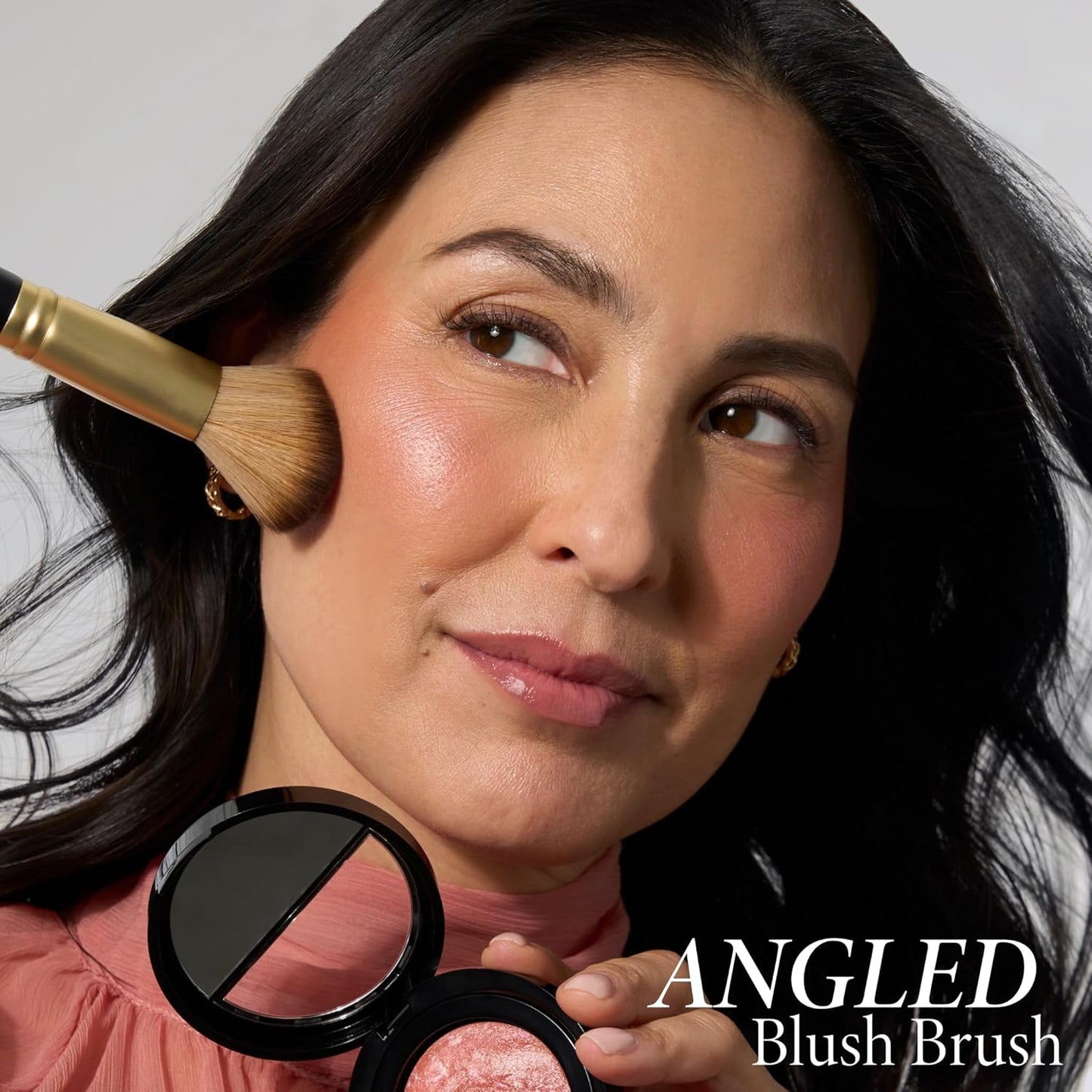 LAURA GELLER NEW YORK Baked Blush-n-Brighten Marbleized Blush + Angled Brush (03 Coral Cove, 47mm)