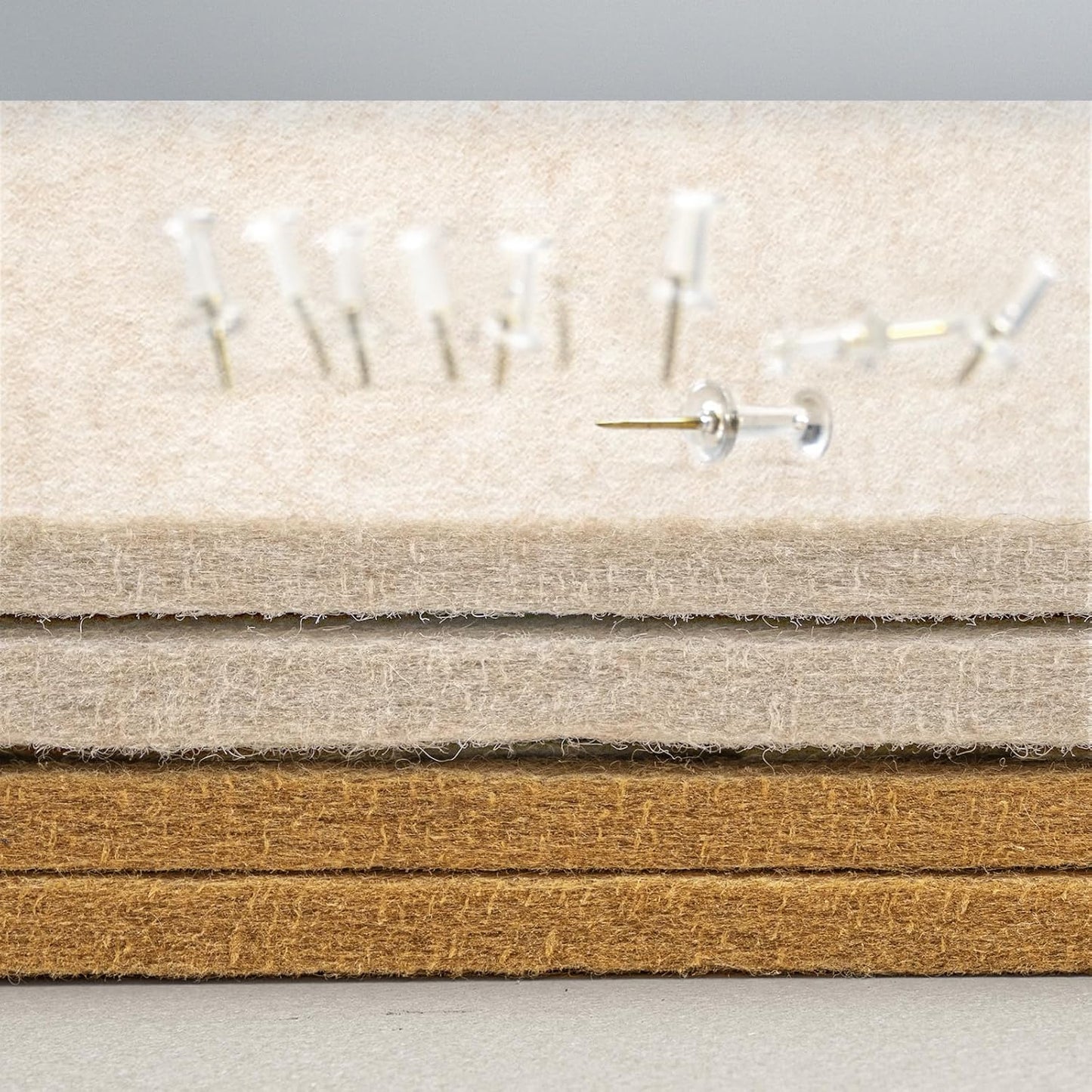 Bulletin Board, 36 x 24 inches Felt Board - Decorative Pin Board, Cork Board Alternative for Wall, 3' x 2' Foldable Picture Board Self-Adhesive Vision Board Prayer Board with 20 Pushpins - Oatmeal