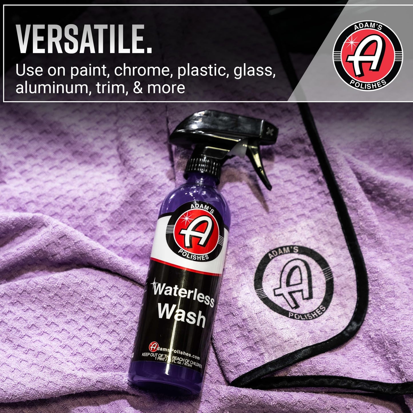 Adam's Polishes Waterless Wash - Car Cleaning Spray for Detailing | Safe Ultra Slick Lubricating Formula for Car, Boat, Motorcycle, RV | No Garden Hose, Wash Soap, or Foam Cannon Needed - Pack of 2