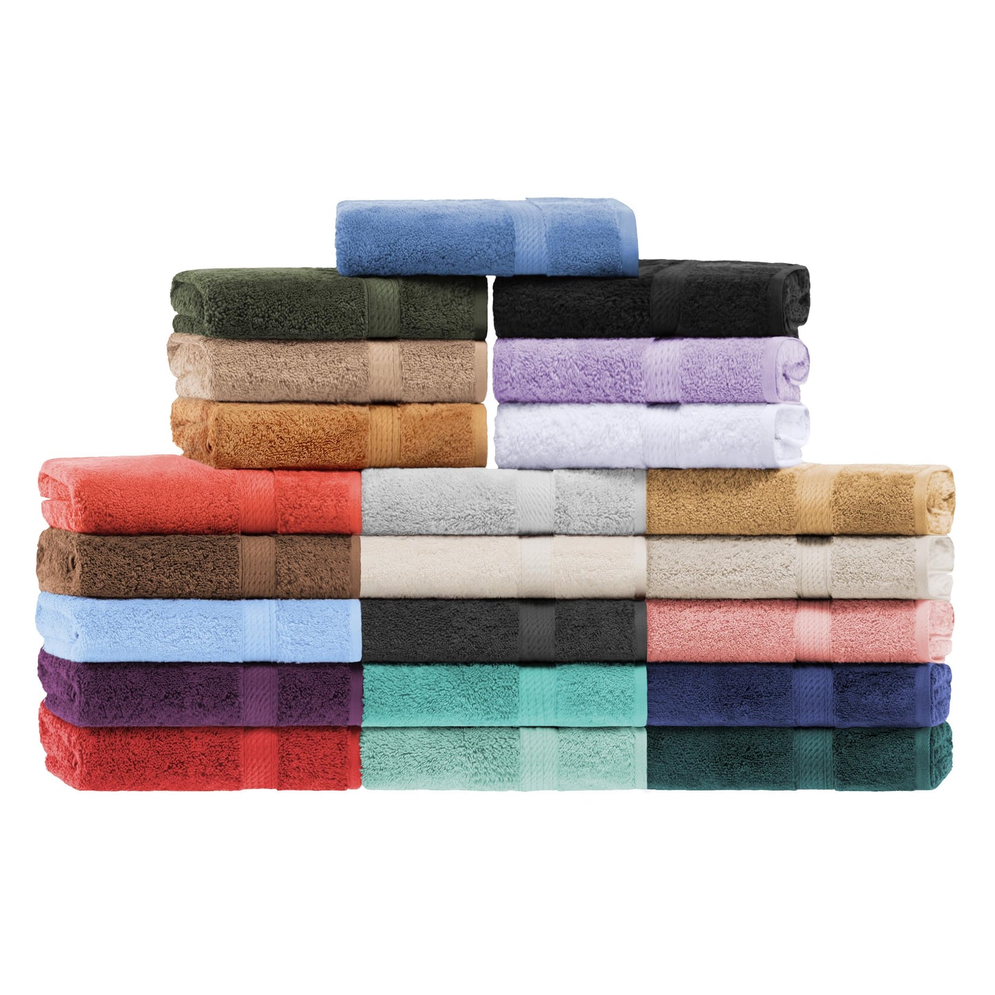 BNM Egyptian Cotton Heavyweight Towels, Ideal For Bathroom, Shower, Spa, Hotel, 800 GSM, Face/ Washcloths, Hand Towels, Bath Towels, Highly-Absorbent, Luxury Home Basics, 9 Piece Towel Set, White