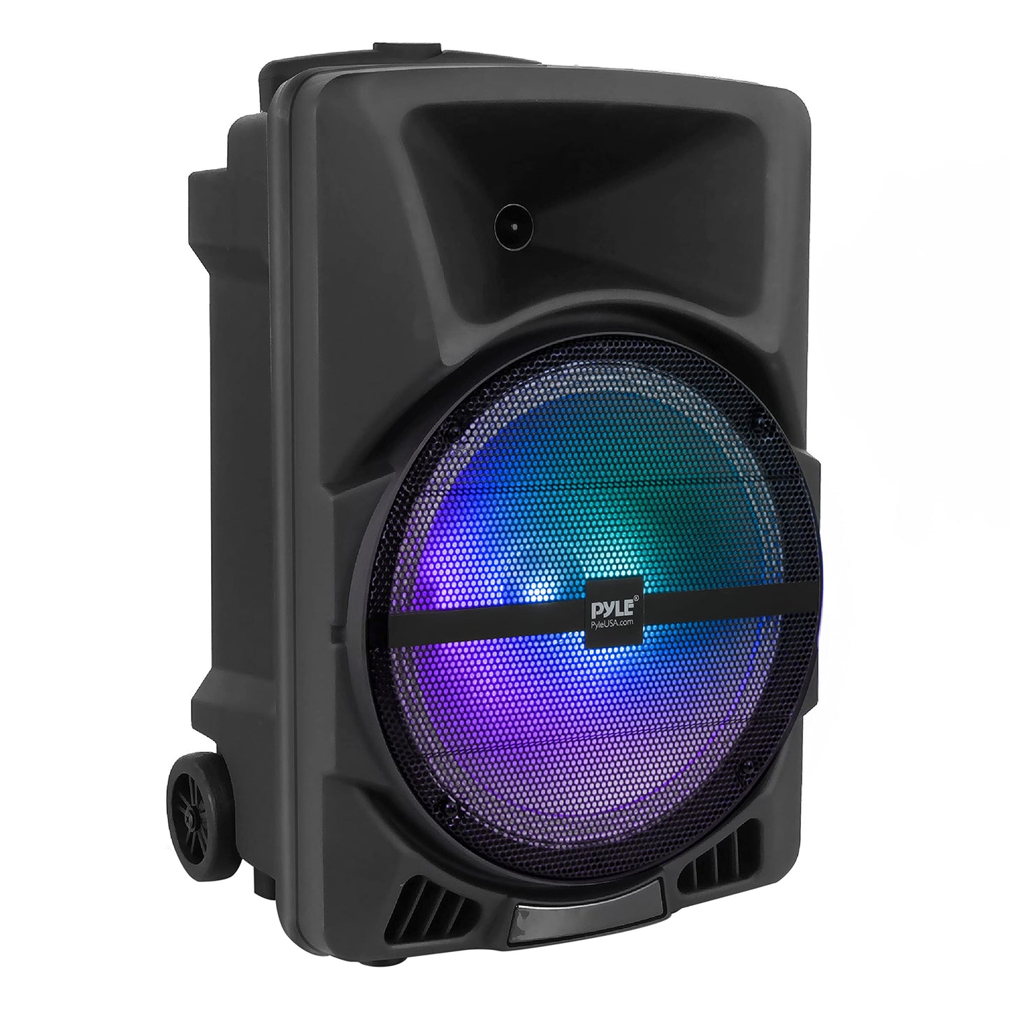 Pyle Wireless Portable PA Speaker System - 800W Powered Bluetooth Indoor & Outdoor DJ Stereo Loudspeaker with MP3 AUX 3.5mm Input, Flashing Party Light & FM Radio-PPHP1244B,Black