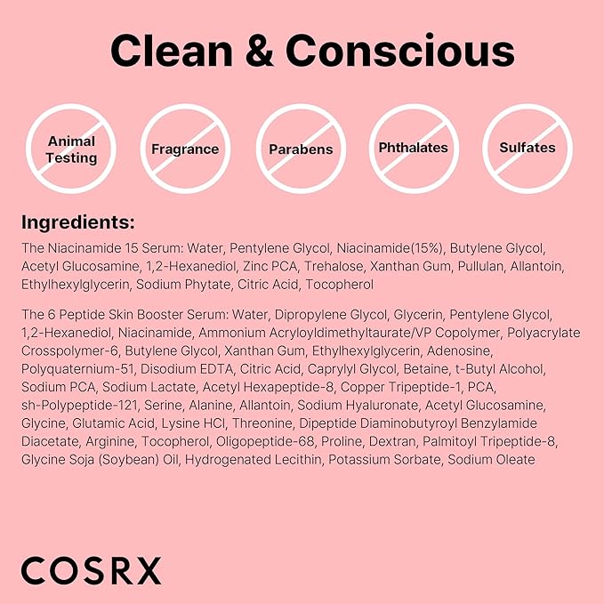 COSRX Niacinamide 15% Peptide Booster Set - Amazon Exclusive - Korean Skin Care Set, Gift Sets, Niacinamide Serum, Face Serum