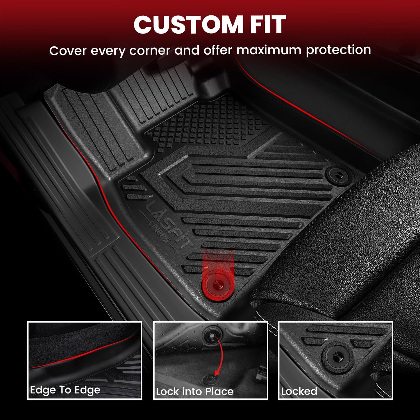 LASFIT Floor Mats & Cargo Liner with Backrest Mat 2025-2026 for Chevrolet Chevy Equinox/GMC Terrain (Not for Equinox EV), All Weather TPE Custom Fit Floor Mats, Car Mats Full Set for Equinox/Terrain