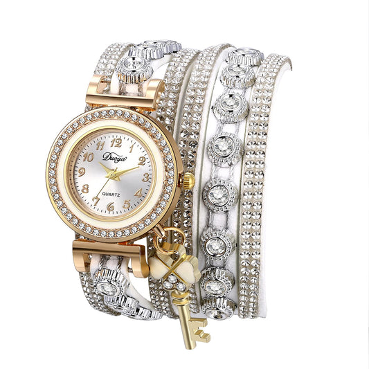 JewelryWe Women Watches Vintage Bohemia Multi-Layer Weave Wrap Leather Wristwatch Analog Quartz Bracelet Watch