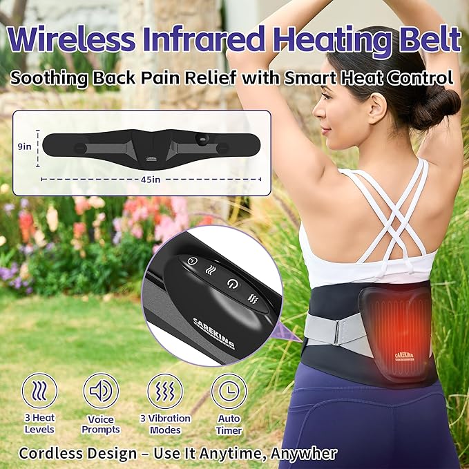 Cordless Heating Belt and Relaxation Massager Set for Pain Relief