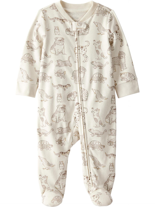 little planet by carter's Baby Sleep and Play made with Organic Cotton, Animal Print, 6M