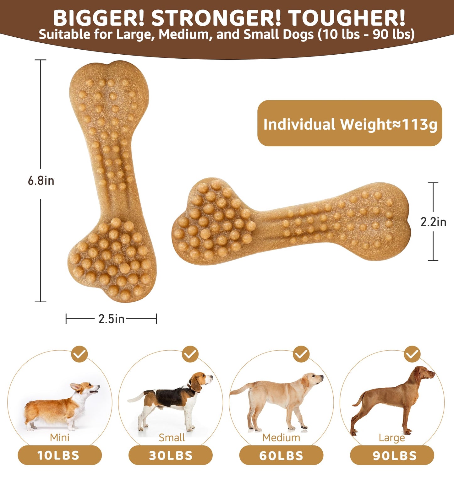 IPTPAS Durable Dog Chew Toy for Aggressive Chewers, Tough Dental Toy for Teeth Cleaning, Boredom & Anxiety Relief, Long-Lasting Toy for All Dog Sizes & Teething Puppies, Keep Them Busy