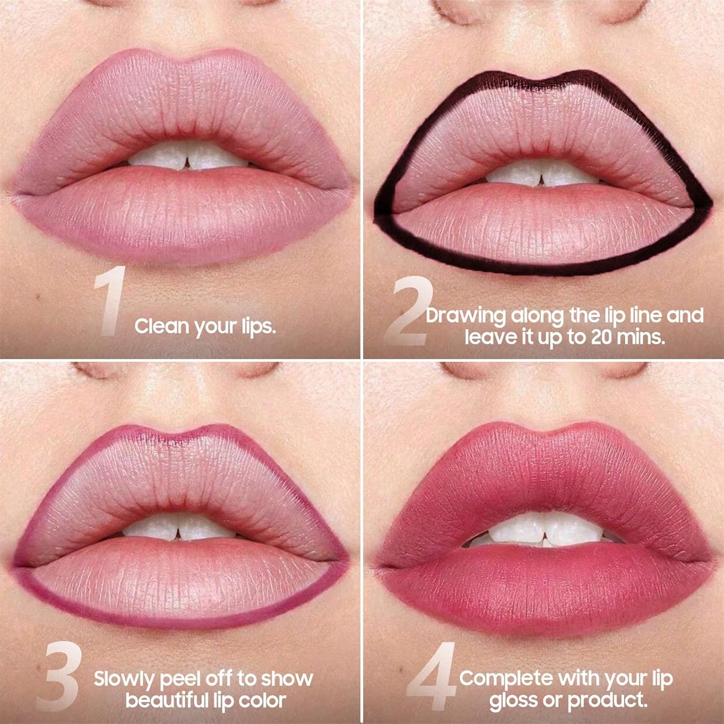 Lip Liner Stain Peel off - Waterproof & Long Lasting Peel Lip Stain Non-Stick Cup, Enhancing Complexion & Nourishing for All Skin Types, Create A Natural Lip Color (Nude, 1 Count)