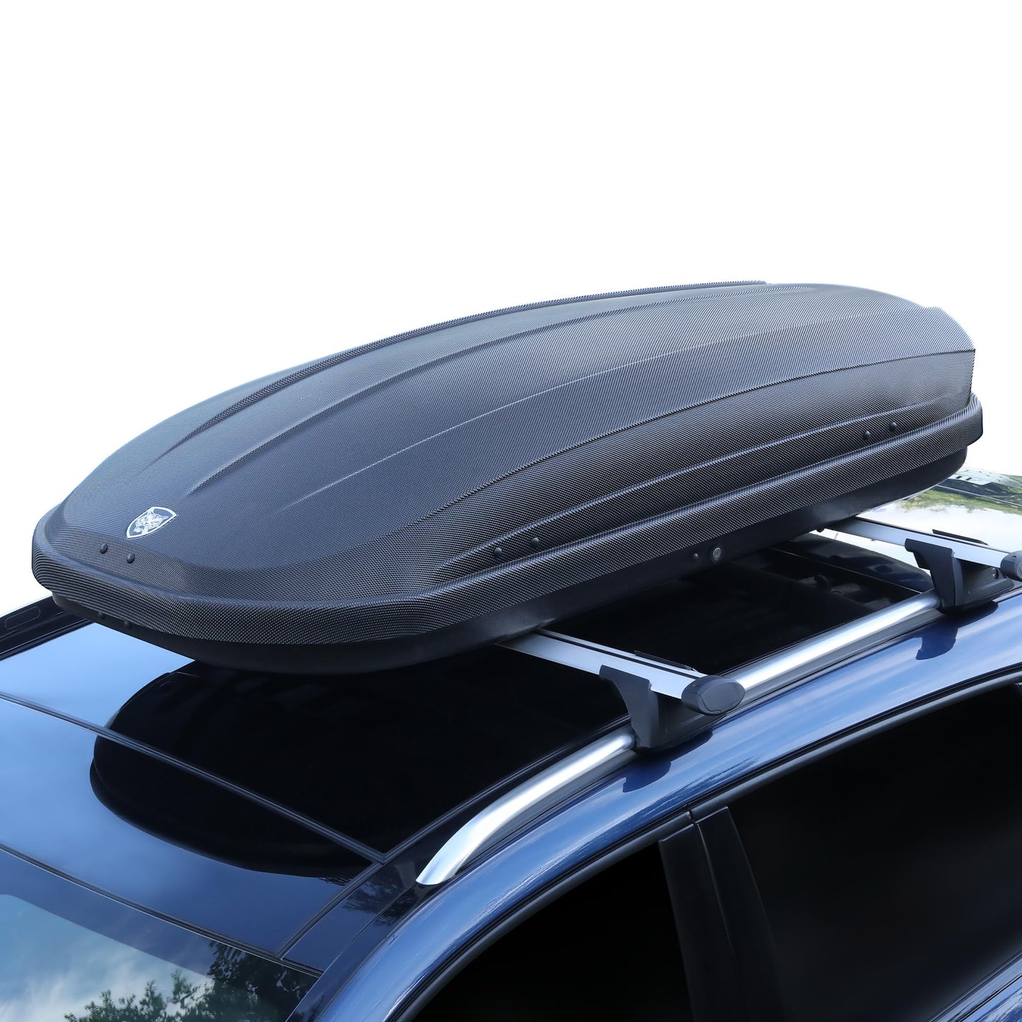 GarveeTech Rooftop Cargo Box Carrier,Dual-Side Opening Roof Mount Travel Luggage Storage Capacity,165Lbs Weight Capacity with Secure Straps&Keys, Vehicle Hard-Shell Carriers,Black