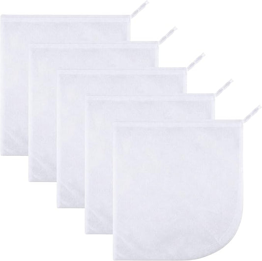 BaHoki Essentials Lightweight Mesh Produce Bags - Reusable, Washable, and Breathable - for Grocery, Fruits, Vegetables, and Home Storage - 5 Pack