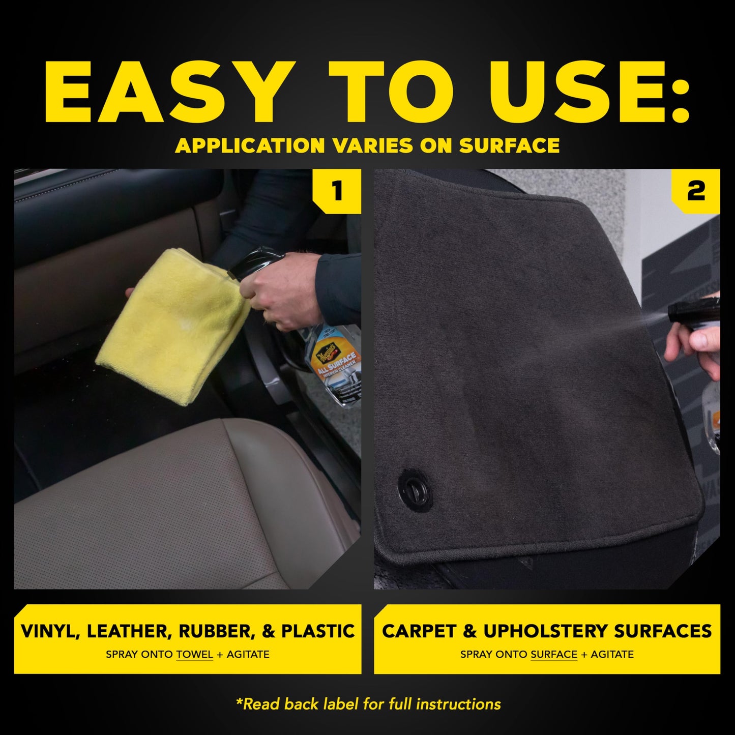 Meguiar's All Surface Interior Cleaner - All Purpose Interior Cleaner Quickly and Safely Cleans All Your Surfaces and Leaves Behind a Pleasant Scent, 16oz