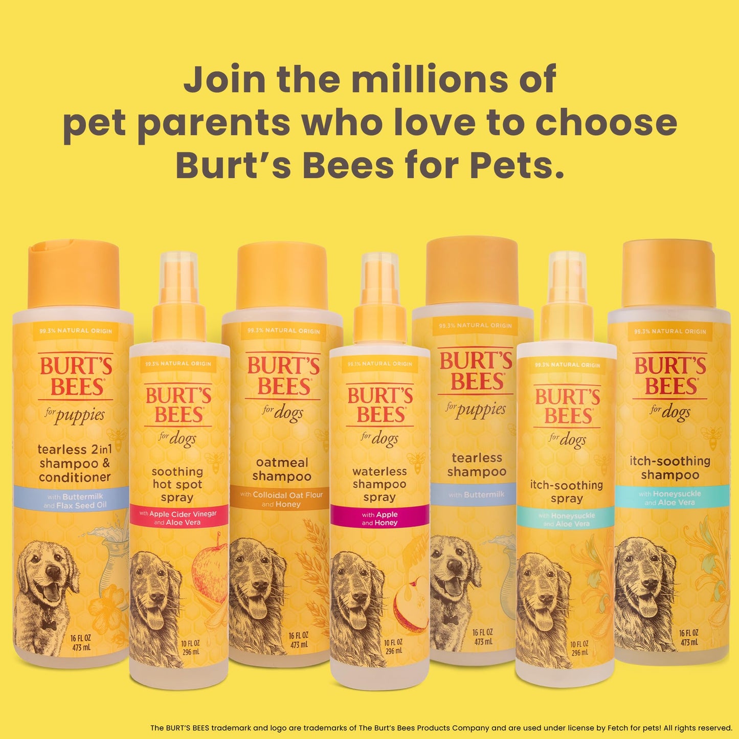 Burt's Bees for Pets Tear Free Puppy Shampoo and Conditioner - Tearless Dog Wash for Puppies, Pet Grooming Supplies, Gentle Dog Shampoo and Conditioner, Puppy Essentials for Easy Groom, 16 Fl Oz
